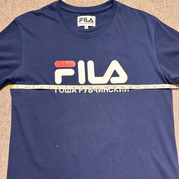 FILA x Gosha Rubchinskiy Navy Logo T Shirt SS17 ASAP Rocky Mens Large - Picture 6 of 9